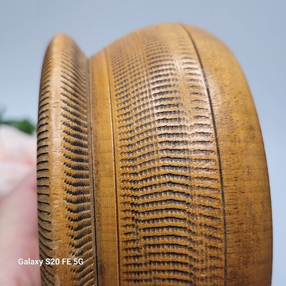 Vintage Round Wooden Decorative Japanese Trinket Box Made in Japan - Picture 9 of 12